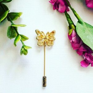 1970's Mimi di Niscemi signed butterfly stick pin